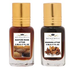 Menjewell Set of 2 Kasturi Musk Attar & Shamama Attar 10 ml-14
