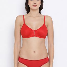 Clovia Women Red Solid Lingerie Set COMBBP52332B-image-93