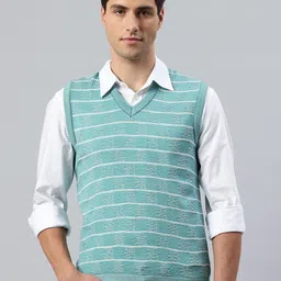 Pierre Carlo Men Geometric Self Design Sweater Vest-image-25