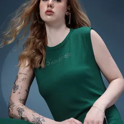 bebe Season Staples Ribbed Brand Logo Embellished Shift Dress-picture-43