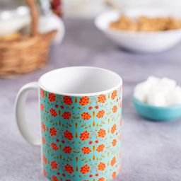 KOLOROBIA Teal Blue & Red Babur Inspired Classic Ceramic Mug-33