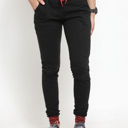 Boston Club Women Black Solid Slim-Fit Trackpant-image-104