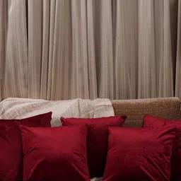HOMEMONDE Red Set of 5 Velvet Square Cushion Covers-27