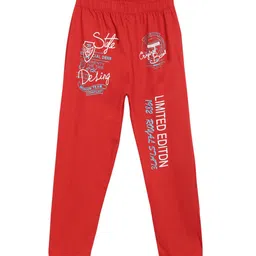 SWEET ANGEL Boys Red Printed Straight-Fit Track Pants-image-88