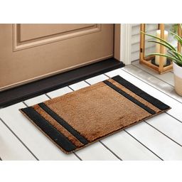 Saral Home Brown & Black 2 Pieces Striped Printed Cotton Anti Slip Doormats-26