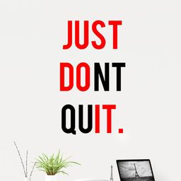 rawpockets Red & Black Just Don`t Quit Motivational Quote Vinyl Wall Sticker-40
