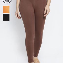 GRACIT Women Pack of 3 Solid Ankle-Length Leggings-image-38