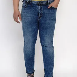 John Pride Plus Size Men Relaxed Fit Mid-Rise Stretchable Clean Look Jeans-24