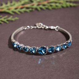 Shining Diva Fashion Silver-Plated Blue Alloy Antique Charm Bracelet-image-73