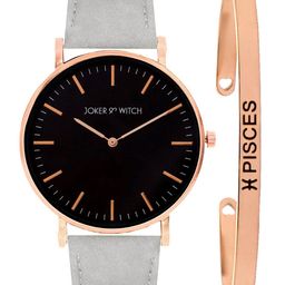 JOKER & WITCH Women Black & Rose Gold-Toned Hope Pisces Watch & Bracelet Gift Set JWBS308-image-91