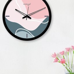 RANDOM Pink & Green Round Printed 30.4 cm Analogue Wall Clock-55
