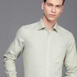 Louis Philippe Self Design Textured Classic Fit Pure Cotton Formal Shirt-image-21