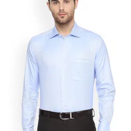 Louis Philippe Men Blue Classic Regular Fit Striped Formal Shirt-image-13