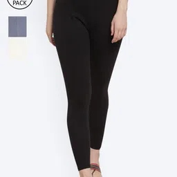GRACIT Women Pack of 3 Solid Ankle-Length Leggings-picture-19