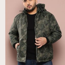 Sztori Plus Size Camouflage Print Hooded Padded Jacket-17