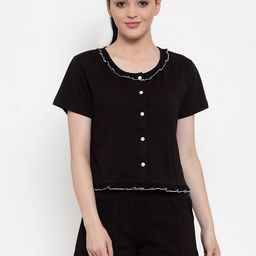 Claura Women Black Night suit-image-95