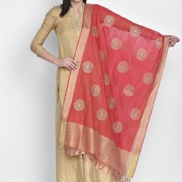 Dupatta Bazaar Red Embroidered Dupatta-picture-10
