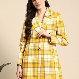Mast & Harbour Checked Fleece Overcoat-4