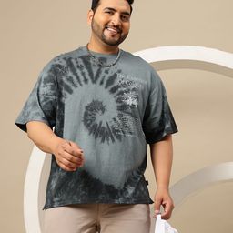 Sztori Plus Size Tie & Dye Pure Cotton Relaxed Fit T-shirt-image-11