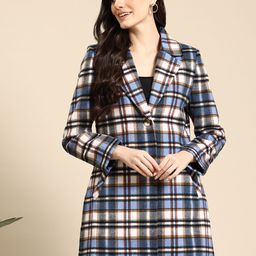 Mast & Harbour Checked Fleece Overcoat-3