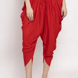 Miaz Lifestyle Women Red Solid Dhoti Salwar-image-80