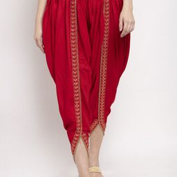 Miaz Lifestyle Women Red Solid Dhoti Salwar-image-48