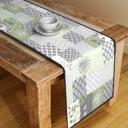 KLOTTHE Set of 3 White & Grey Woven-Design Table Runner-4