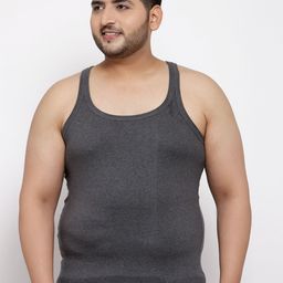 plusS Men Plus Size Charcoal Grey Solid Innerwear Vest MSD9807-ANTHRA-picture-23