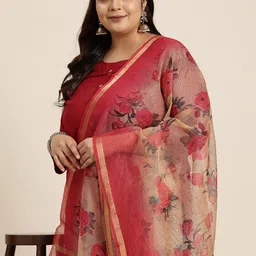 Sztori Floral Printed Silk Dupatta-picture-22