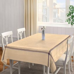 KLOTTHE Beige Solid 4-Seater Square Table Cover-54