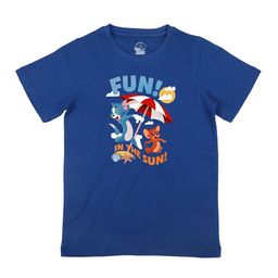 TomJerry Boys Blue TomJerry Printed Round Neck Pure Cotton T-shirt-28
