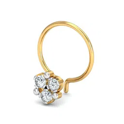 KUBERBOX 18K Yellow Gold Ailani 3-Diamond Nose Pin-25