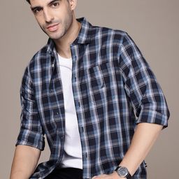 Nautica Pure Cotton Classic Opaque Checked Casual Shirt-image-79