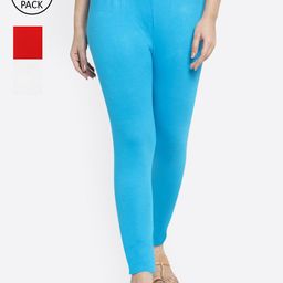 GRACIT Women Pack of 3 Solid Ankle-Length Leggings-image-35