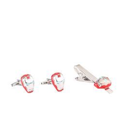 Alvaro Castagnino Men Silver-Toned & Red Ironman Theme Accessory Gift Set-image-95