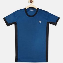 CHIMPRALA Boys Blue Colourblocked Round Neck T-shirt-image-45