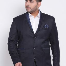 Hangup Men Navy Blue Solid Casual Blazer-picture-26