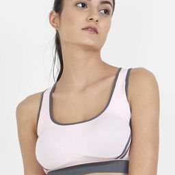 Lebami Pink Solid Non-Wired Removable Padding Workout Bra 3601 Pinkk_30C-picture-48