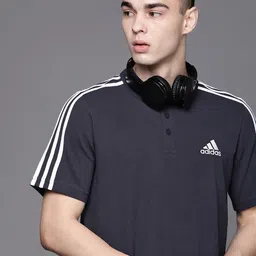 ADIDAS IN  3-Stripes Polo Collar Training T-shirt-image-27