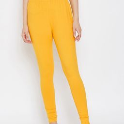 Camey Women Yellow Solid Ankle-Length Leggings-image-33