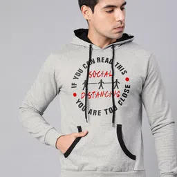 zebu Men Grey Melange Printed Pullover Sweater-image-10