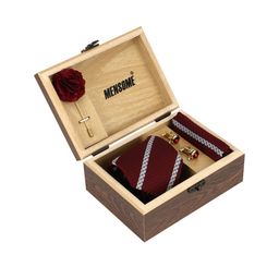 MENSOME Men Maroon & White Accessory Gift Set-image-73