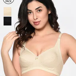 Bodycare Pack Of 3 Solid Non-Wired Non Padded Everyday Bras 6592SBS-3PCS-42