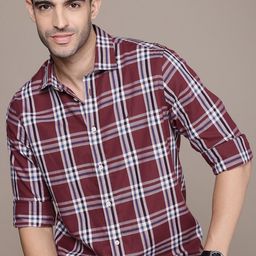 Nautica Pure Cotton Classic Opaque Checked Casual Shirt-image-62