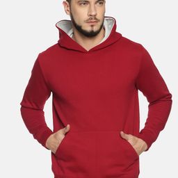 IVOC Men Maroon Solid Hooded Sweatshirt-image-18