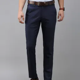 Van Heusen Men Solid Slim Fit Formal Trousers-picture-15