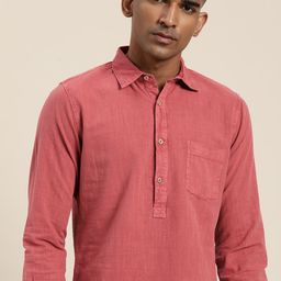 ether Men Pink Pure Cotton Casual Shirt-image-45