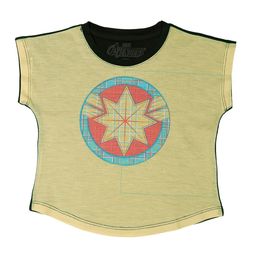 Marvel by Wear Your Mind Girls Yellow Captain Marvel Printed Top-image-18