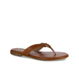 Wet Blue Women Brown Solid Synthetic T-Strap Flats-picture-4