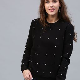 SASSAFRAS Women Black Studded Sweatshirt-picture-45